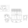 Conector de ángulo recto con bloque de terminal de tono de tono de 5.08 mm